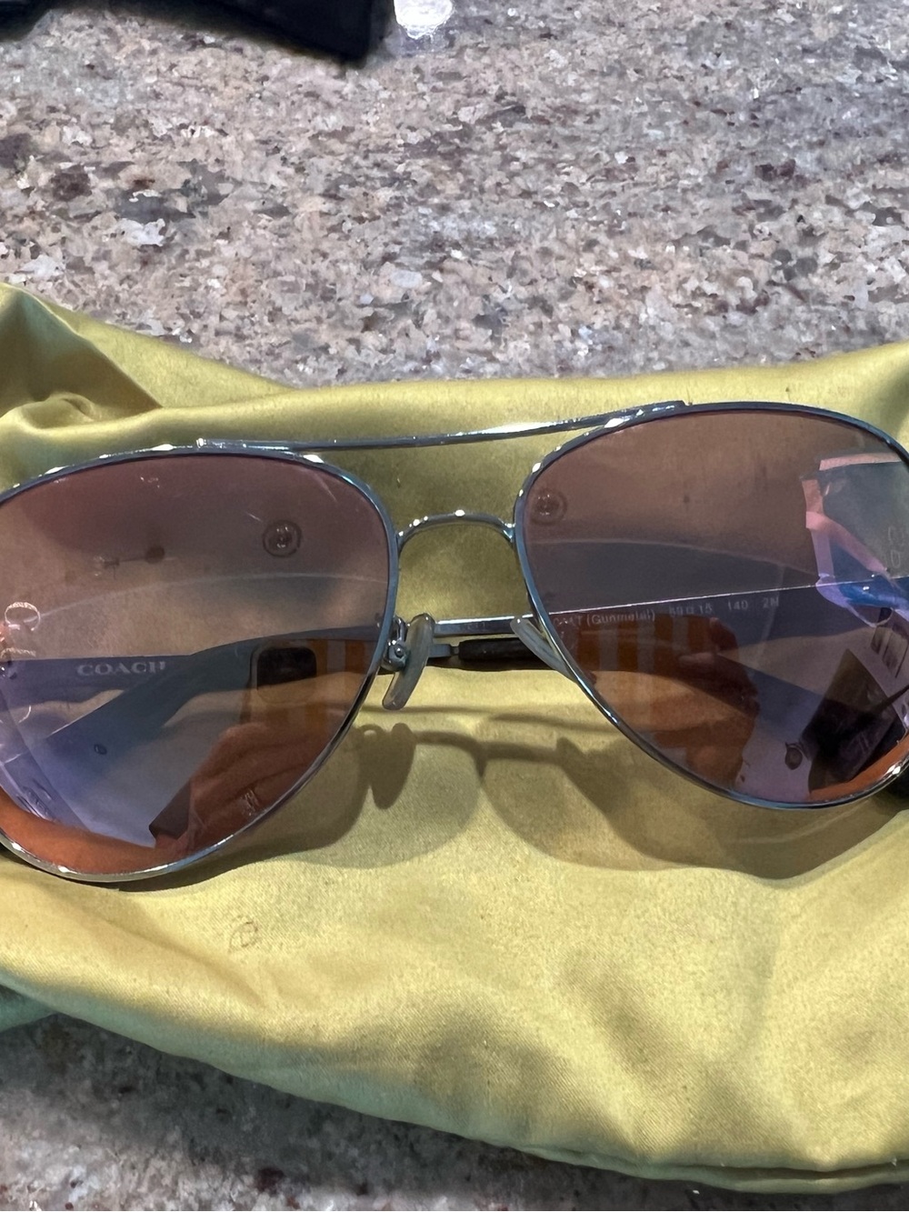 Coach Aviator Sunglasses with Brown Gradient Lenses